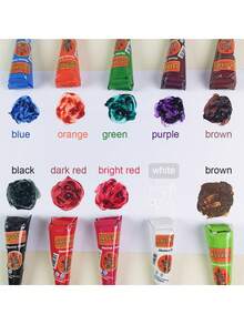 1/3Pcs Henna Tattoo Paste | 9 Colors Available (Including Brown/Black/Red & More) | Special For Temporary Tattoos | Semi-Permanent & Waterproof Formula | Long-Lasting, No Fading | Easy To Use With Stencils | Beginner-Friendly | Suitable For Body Painting & Art Tattoos | Skin-Friendly | Rich Pigmentation | Create Unique Temporary Tattoos - 彩色 - 查看 16