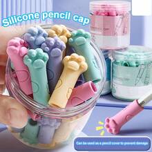 BANUCHE 10pcs Cat Paw Cartoon Pencil Toppers, Pencil Cap Protectors, Durable And Comfortable Top Design, Pencil Cap Style