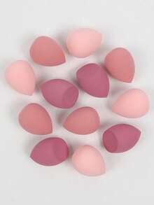 [12 esponjas absorbentes de agua para maquillaje] 12 esponjas de maquillaje de poliuretano absorbentes de agua y sin látex - Adecuadas para bases líquidas, en crema y en polvo - Disponibles en varios colores - Multicolor - Ver 3