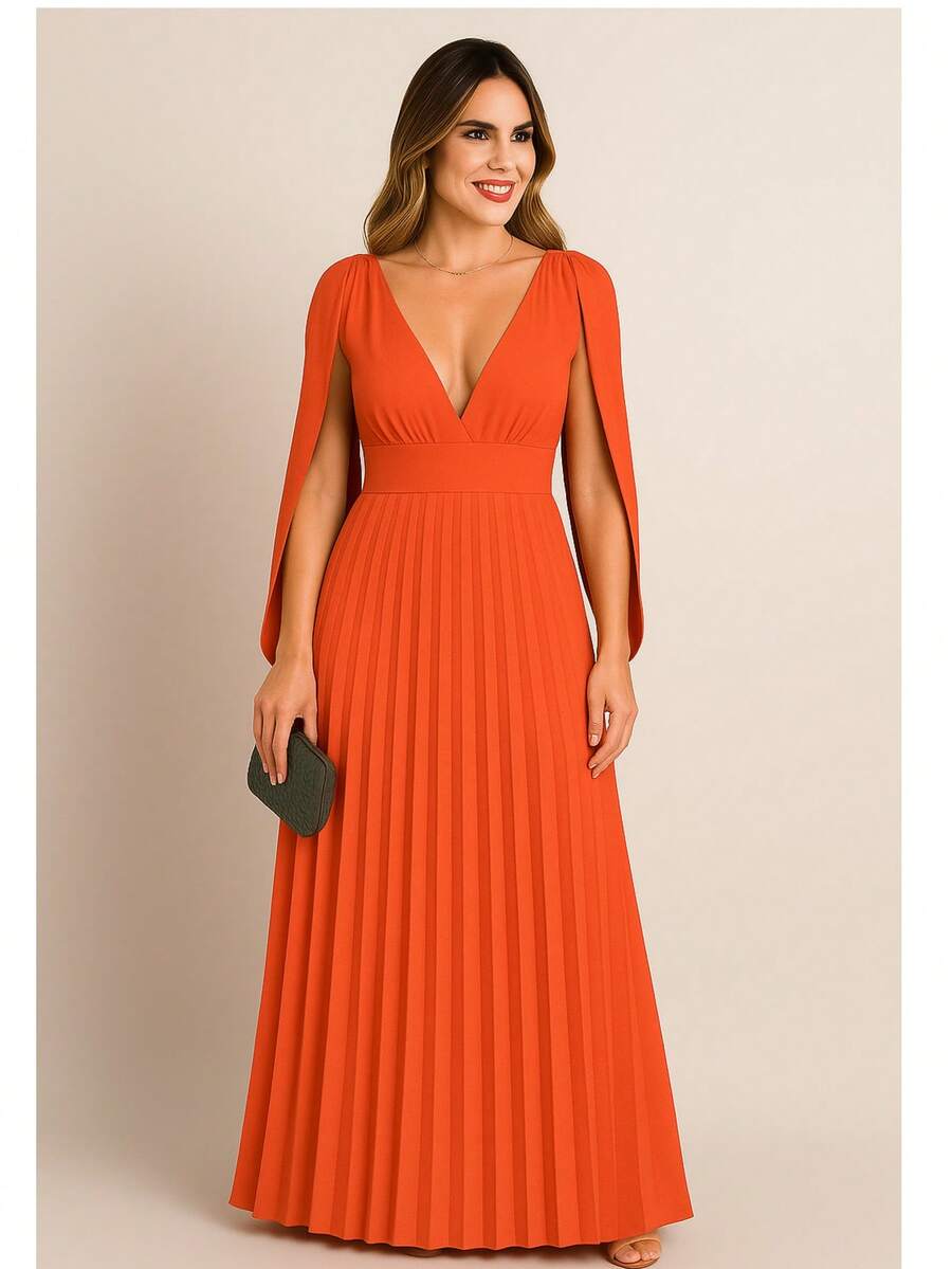 Women Dresses - Burnt Orange - View 1