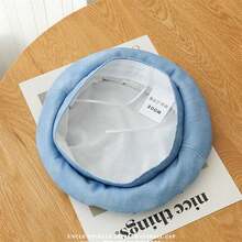Women  Retro Berets Denim Artist Beanie Cap Painter Beret For Travel, Shopping, Party Denim Beret Hat For Women French Style Artist Hat Casual Beanie Cap - 彩色 - 查看 4