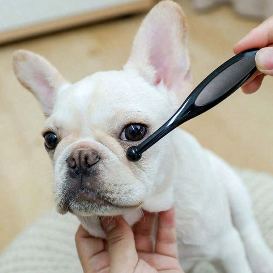 Gentle Silicone Dog Tear Stain Remover Brush - Small Pet Eye Cleaning Tool With Soft Bristles For Puppies & Dogs, Ideal For Grooming & Bathing, Dog Grooming - 彩色 - 查看 1