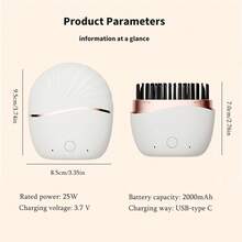 Portable Cordless Hair Straightener Brush, Upgraded Ionic Plus Straightening Brush, Rechargable Mini Hair Straightening Comb With Negative Ions For Women, 30s Fast Heating 2 Temperature Adjust, Anti-Scald Ceramic Electric Hair Comb For Home, Travel, Dormitory Styling Tools