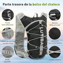 Mochila de Hidratacin, Mochila Ligera para Exteriores, con 2 litros Vejiga de Agua Chaleco para Correr a Prueba de Fugas, para Hombre Mujer, para Hiking, Campismo, Ciclismo y ms - Gris - Ver 2
