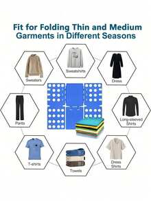 1/2 Adjustable Plastic Clothing Folding Board - A Simple And Quick Multi-Hole Clothing Folding And Organizing Rack, Suitable For Home Storage, As Well As A Gift For Back-To-School, Valentine's Day And Other Holidays. - Random Color - View 7