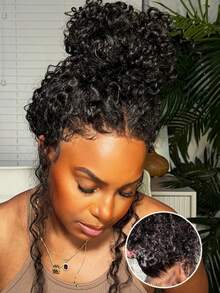 NARNI 36 Inch 360 HD Full Lace Deep Wave Human Hair Wig 250 Density Pre Plucked Pre Cut 5x5 Wear And Go Glueless Wigs Human Hair Ready To Wear Brazilian 13X6 HD Deep Curly Lace Frontal Wigs For Women Black Color - Natural Black - 查看 1