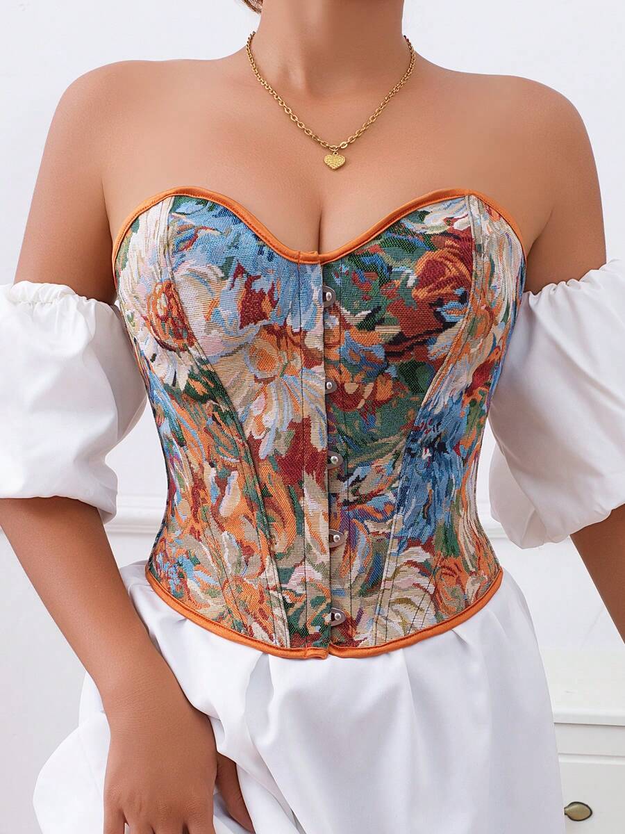 1pc Women Jacquard Bestselling Jacquard Tight Camisole Top - Multicolor - View 1