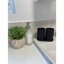 Toothbrush Holder Double Removable Pot  For Bathroom Storage - Black - View 4