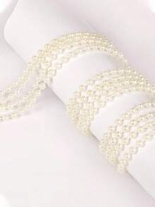 196.85in/4mm/6mm Fashion Ornament Crafts Faux White Pearl Beads Garland, Decorative Pearls,Beautiful Elegant White Pearl Strands Spool Pearl String Bead Roll Pearl Garland For Wedding Party Birthday Jewelry Accessories Wedding Birthday Party Decoration DIY Crafts Cake Decorating Cake Topper Cake Decorations Cake Decor Cake Decorating Tools