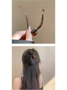 Nuevo Pinzas para El Pelo, 3 Piezas de Perlas Clip, Hair Clips, Clip de Plátano, Elegantes Pinzas para el Pelo de Moda, Accesorios para el Cabello de Moda para Mujeres y Niñas (Marrón) - color 3 - Ver 3