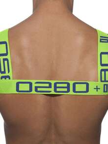 Fashion Men Sexy Shoulder Straps Chest Bondage Elastic Band Harness Muscle Halter Belt Men Bodysuite Clubwear Club Party Costume And Men's Bikini - 綠色 - 查看 8