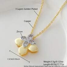 1pc Lucky Four-Leaf Clover Pendant Necklace, Suitable For Women, Holiday Gift, Daily Wear Accessory