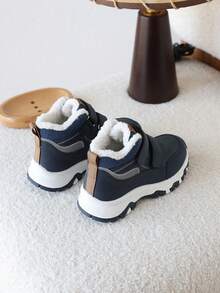 1 Paar Kinder Thermisch gefütterte rutschfeste und strapazierfähige Outdoor Sportschuhe, geeignet für Herbst/Winter