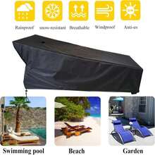 SIHAIAN Patio Lounge Chair Cover Waterproof Outdoor Chaise Lounge Covers UV Resistant Special Fixed Design 68Lx32Wx32H Black 2Pack Patio Furniture Covers