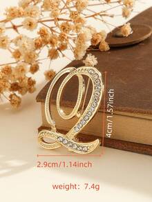 1 件时尚创意水钻 A-Z 英文字母金色胸针，百搭简约配饰别针，适合男女珠宝服装配饰包包饰品办公室配饰圣诞礼物 - 彩色 - 查看 25