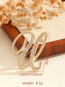 1 件时尚创意水钻 A-Z 英文字母金色胸针，百搭简约配饰别针，适合男女珠宝服装配饰包包饰品办公室配饰圣诞礼物 - 彩色 - 查看 38