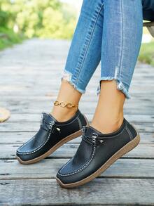 أحذية رياضية كاجوال سهلة الارتداء بنعل مسطح ناعم مع أوتار معدنية للسيدات، أحذية رياضية مسطحة غير زلقة للنساء