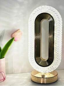 luz de lujo creativo touch cristal lampara de mesa tecnologia tactil luz LED cristal decorativa diseño lujoso regulable intensidad ambiente escritorio sala noche regalo elegante hogar hotel oficina iluminacion ambiental y efecto cristal brillante - Multicolor - Ver 2