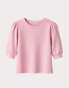 Women's 3/4 Sleeve Casual Blouse With Cotton Touch, Zero Transparency, Elegant Fit, Round Neck - 紅色 - 查看 7