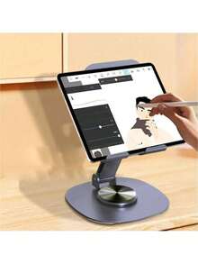 Soporte de teléfono móvil ajustable de aluminio de 360° giratorio - Ajuste universal, portátil y diseño ergonómico para una visualización cómoda - Morado - Ver 5