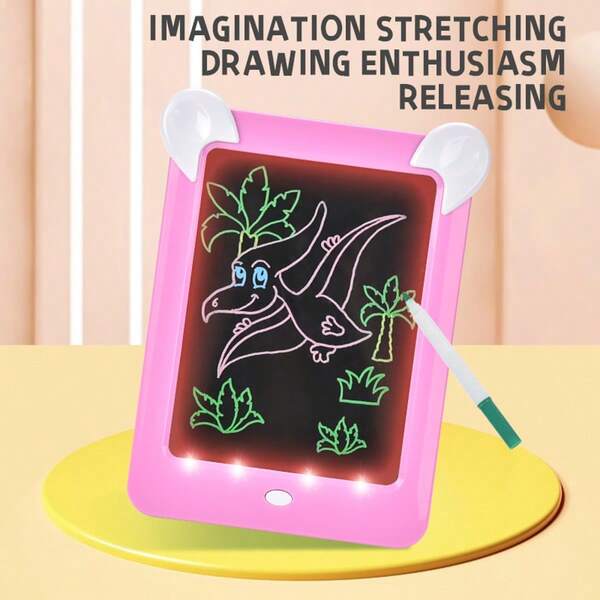 Children's Writing Board Color Graffiti Board LCD Writing Board Children's Portable Electronic Drawing Board Erasable Drawing Board Reusable Children's Writing Board (Blue/Pink)