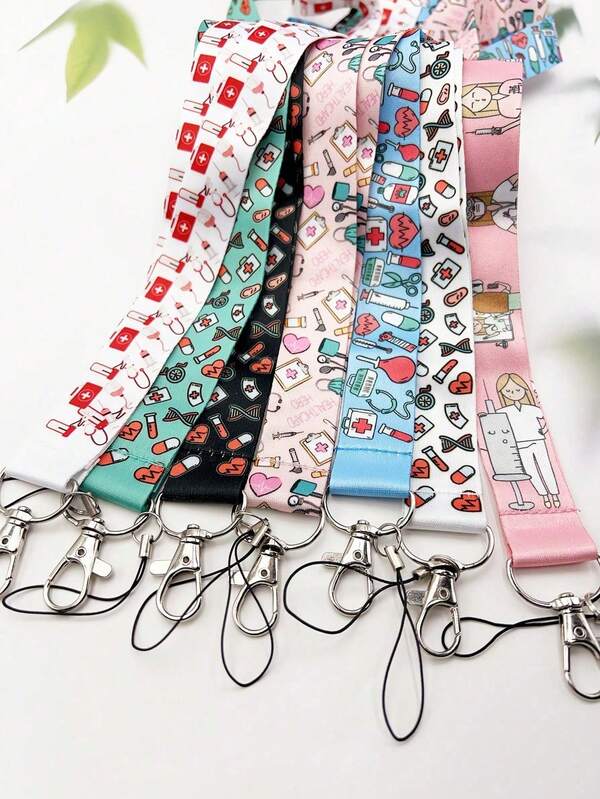 1 قطعة سلسلة بطاقة هوية للطبيب/الممرضة، حامل بطاقة هوية، يمكن تعليق المفاتيح وبطاقات الهوية والبطاقات الائتمانية والتصاريح والتميمة الهاتفية، هدية عيد الممرضة، اكسسوارات سلاسل مع حامل بطاقة هوية، اكسسوارات السيارة، تميمة الحقيبة، عيد الميلاد