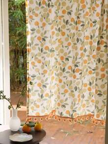 1pc French Orange Bedroom/Kitchen Curtain