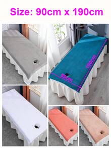 1 Pc Thick Absorbent Spa Towel Massage Sheet Set With Face Hole, Spa Bed Cover Towel For Beauty Salon, Beauty Salon Spa Supplies, Massage Table Bed Cover Towel And Massage Face Rest Cover Bathroom Decor Fall Decor Back To School For Beauty Salon Home Bathroom Shower Towels For Beaty Salon, Hotel Sports,Home Essentials, Towel, Skin Care