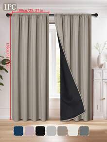 1 件春季涤纶纯色遮光窗帘，轻质，杆袋设计，100% 涤纶遮光遮阳，经典简约风格，适用于卧室、客厅、书房、窗户装饰、家居装饰，轻质 100% 涤纶纯色窗帘，四季皆宜，适合家庭日常使用 - 彩色 - 查看 17
