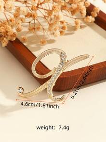 1 件时尚创意水钻 A-Z 英文字母金色胸针，百搭简约配饰别针，适合男女珠宝服装配饰包包饰品办公室配饰圣诞礼物 - 彩色 - 查看 10