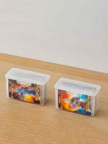 6pcs (1 Large Box + 5 Small Boxes) U-Shaped Card Organizer Boxes: 5 Compartments, White, PP Material, Suitable For Cards, Postcards, Etc. - Transparent Dust-Proof Lid Storage & Display Box, Desk Organizer, Suitable For School, Office Staff And Students, Great For Halloween And Christmas - Multicolor - View 14