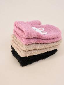 2 双幼儿秋冬高弹力针织保暖厚手套，婴儿/儿童连指手套，防刮手套，适合日常休闲穿着和冬季保暖 - 2雙 - 查看 3