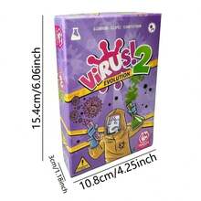 1pc Virus! Card Game - Strategic Family And Adult Party Game, Fun And Competitive, Paper Material, Board Game Style Cards, Suitable For Ages 18+ - Multicolor - View 15