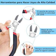 Juego de 8 Alicates para Hacer Joyas, Kit de Pinzas para Bisuteria Punta Corte Engarce Plana, Herramientas de Fabricación - 1 - Ver 4