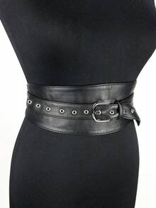 Leather Wide Belt,Harness For Women,Punk Leather Harness Belt Gothic,Rave Costume Belt,Ladies' Harness Leather - Black - View 2