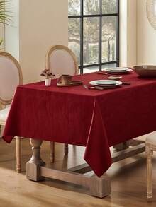 1 chiếc khăn trải bàn bằng polyester chống thấm nước, chống bắn tóe với họa tiết xoáy nước, thiết kế jacquard lấy cảm hứng từ đại dương, khăn trải bàn vuông di động phù hợp cho nhà bếp, bàn ăn, tiệc tại nhà, lễ hội, quán cà phê, nhà hàng, tiệc buffet và nhiều hơn nữa. - Đỏ - Xem 3