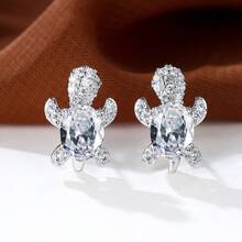 2pcs/16pcs Fashion Women Earrings - Cute Lightweight Luxury Synthetic Cubic Zirconia Turtle Design - Available In Various Colors - Suitable For Daily And Party Wear - Perfect Gift For Valentine's Day - Turtle - View 21