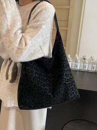 2개 여성용 레오파드 프린트 원 숄더 토트 백, 고품질, 대용량, 패션 출근 가방, 가을/겨울