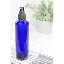 8oz Cobalt Blue Plastic PET Spray Bottles Fine Mist Atomizers 6 - Pack Home Cleaning, Aromatherapy, Beauty Care