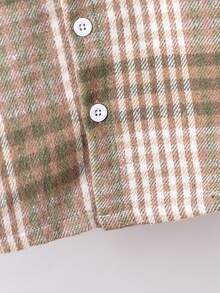 2 件套男童时尚休闲厚拉绒格子翻领长袖衬衫（2 件套，不同格子图案） - 彩色 - 查看 7