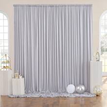 5ft X 7ft/8ft/10ft Wrinkle-Free Polyester Photography Backdrop Cloth, Suitable For Parties, Weddings, Birthdays And Other Occasions - Grey - View 8