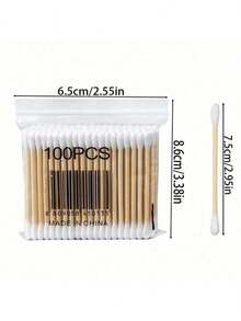 100/300/500/1000 unidades de hisopos envasados, hisopos de limpieza sanitarios desechables de doble cabeza, desmaquillante para el hogar, hisopos para limpiar los oídos, diversas funciones, compactos y portátiles