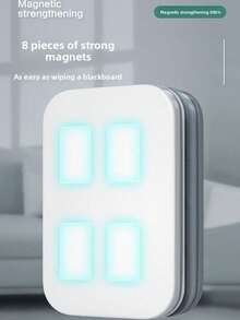 3-10mm Magnetic Window Cleaner, Household High-Rise Double-Layer Hollow Strong Magnetic Double-Sided Glass Scraper Cleaning Tool - White - View 3