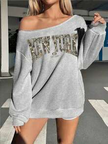 Blusas de hombros descubiertos para mujer, blusas informales de manga larga con hombros descubiertos de talla grande para otoño, lavables a máquina