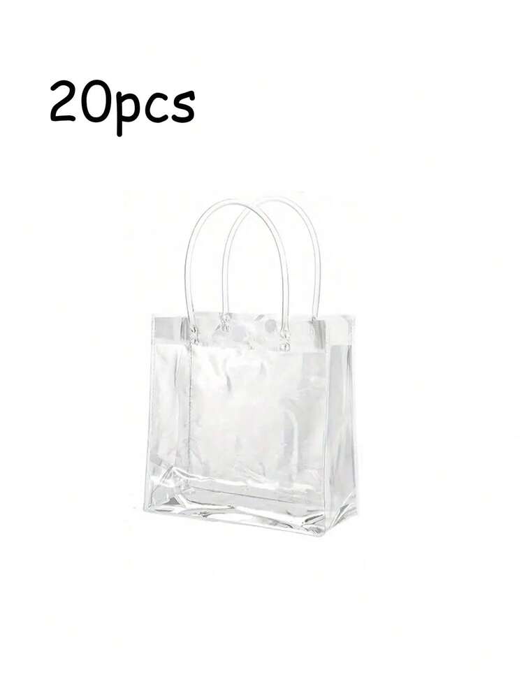 50/20/10/1 pieza Bolsas de regalo transparentes reutilizables, bolsas de tote para bodas, bolsos minimalistas, bolsas de regalo elegantes, bolsas para obsequios de fiestas, adecuadas para bodas, despedidas de soltera, aniversarios, cumpleaños, fiestas de adolescentes y fiestas temáticas - Multicolor - Añade 17