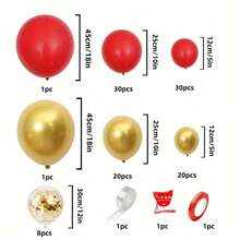 20/113 piezas Conjunto de guirnalda de globos roja y dorada, incluye globos con brillo, adecuado para decoración de Navidad, boda, fiesta de cumpleaños, fondo elegante de arco, apto para decoración de fiesta festiva