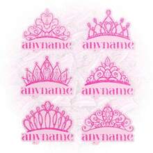 Custom Name Sticker Personalized Cute Pink Crown Princess Girly Name Waterproof Vinyl Stickers For Laptop Water Bottle Cars Phone Case Decal Decor Stuff Gifts - Nhiều - Xem 1