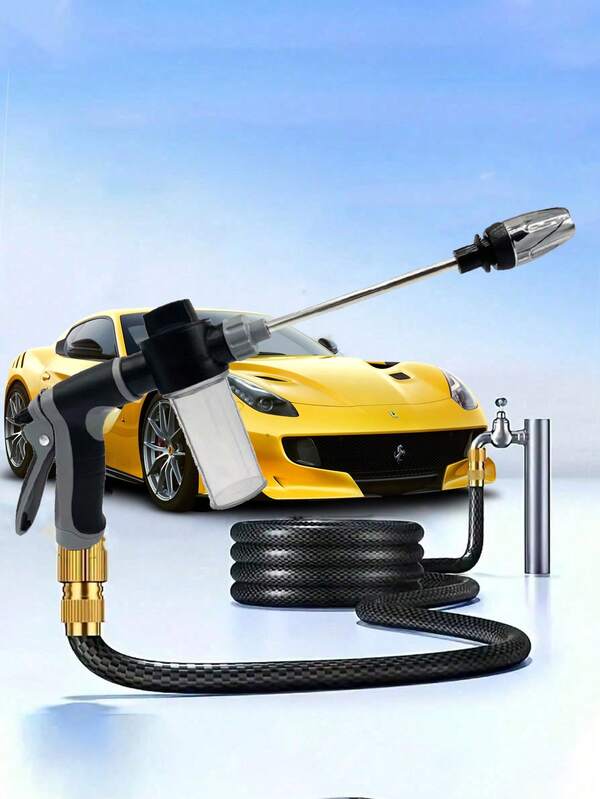 1 Stück Hochdruck-Schaumkanone, Mehrmodus-Hochdruckreiniger für Zuhause, einstellbar, mit Behälter, für leistungsstarke Wasserreinigung