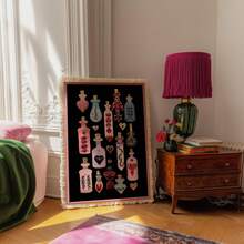 1pc Witchy Potion Bottle Wall Art Esoteric Occult Poster Gothic Dark Academia Decor Surreal Canvas Print Pink Magic Art Alternative Maximalist Painting Picture Home Decor, Mystical Moon Goddess Wall Art Poster Occult Celestial Crow Decor Surreal Canvas Print Preppy Pink Aesthetic Folk Magic Wall Art