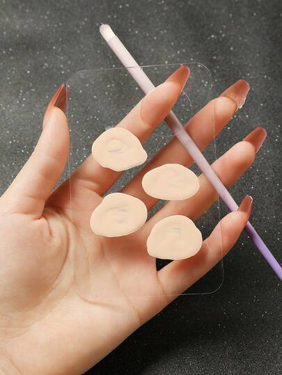 1pc Clear Acrylic Cosmetic Palette For Foundation & Eyeshadow Cream, Clear Makeup Mixed Palette, Double-Sided Protective Film, Remove Film Before Use